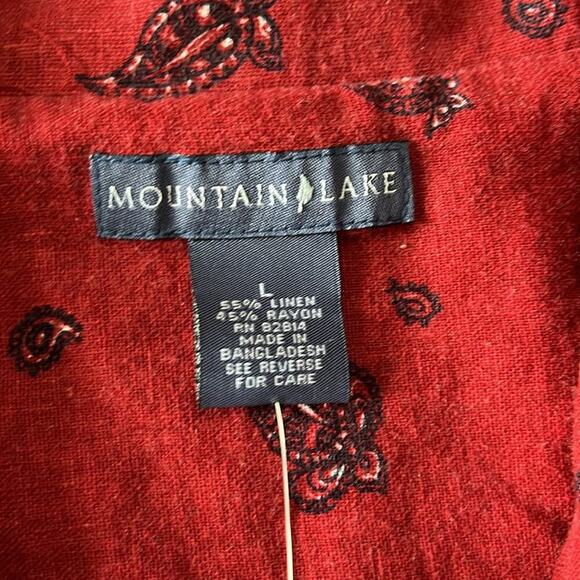 Vintage Dead stock Linen Blend Red Sleeveless Shirt Dress - Picture 3 of 5